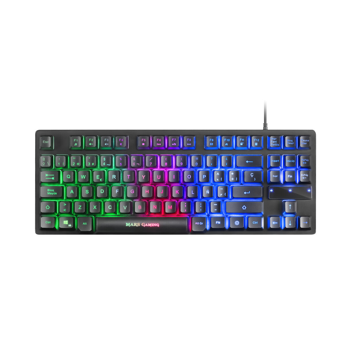 Bild von Keyboard with Gaming Mouse Mars Gaming MCPTKLES Black Spanish Qwerty