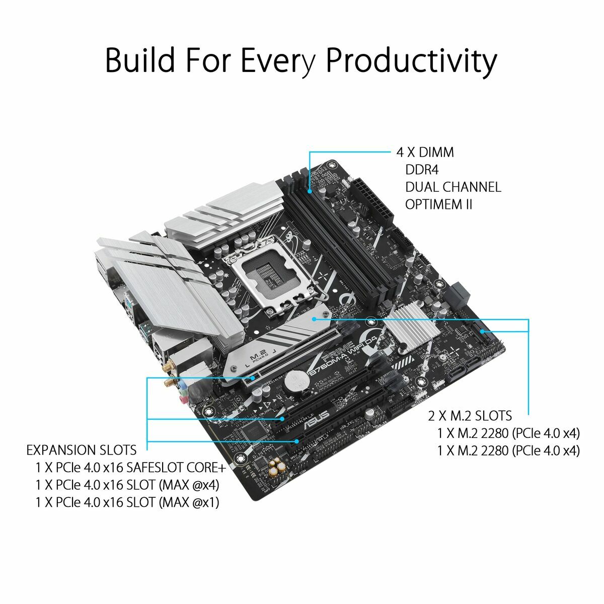 Image de Motherboard Asus PRIME B760M-A WIFI D4 LGA 1700