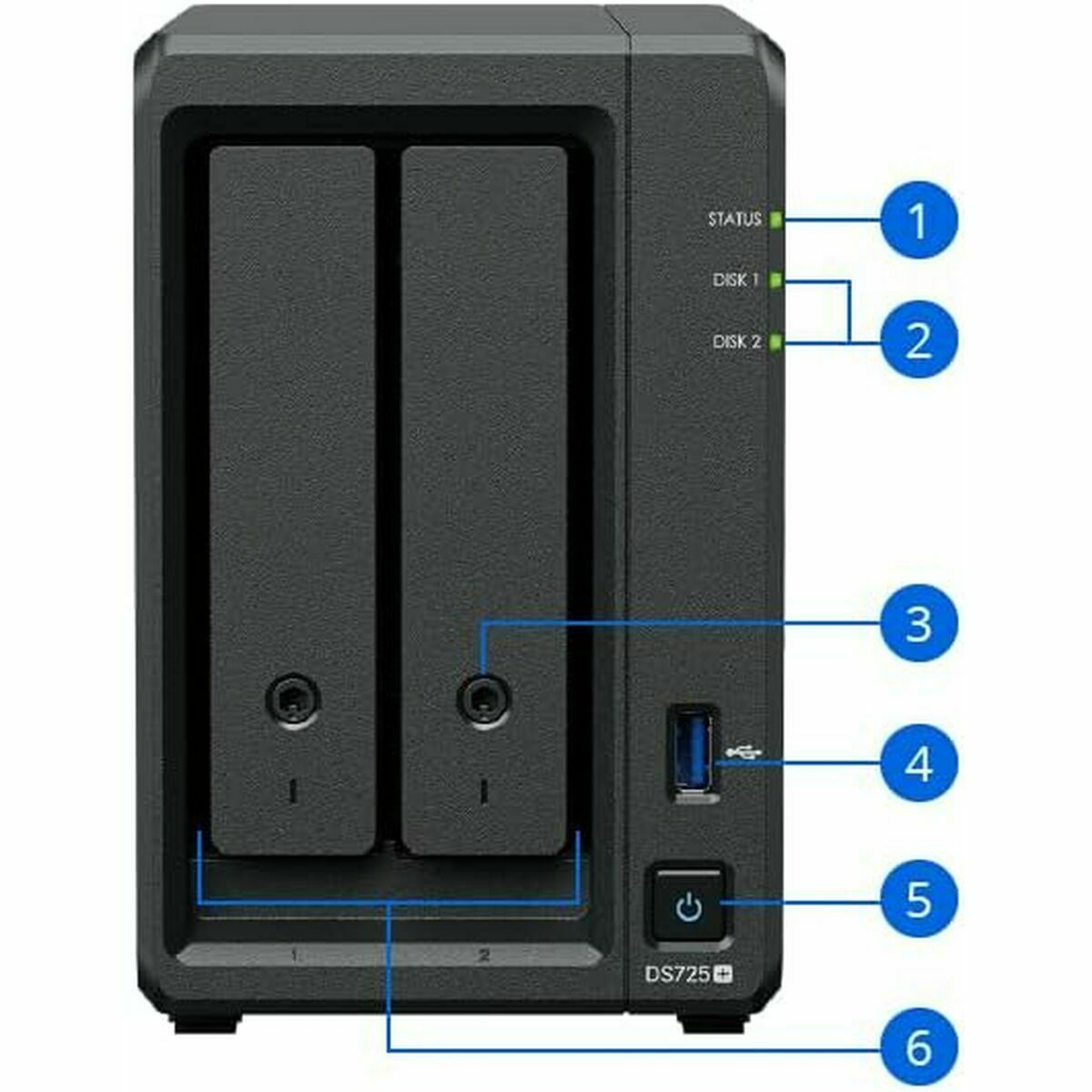 Afbeeldingen van NAS Network Storage Synology DS725+ Black AMD Ryzen R1600