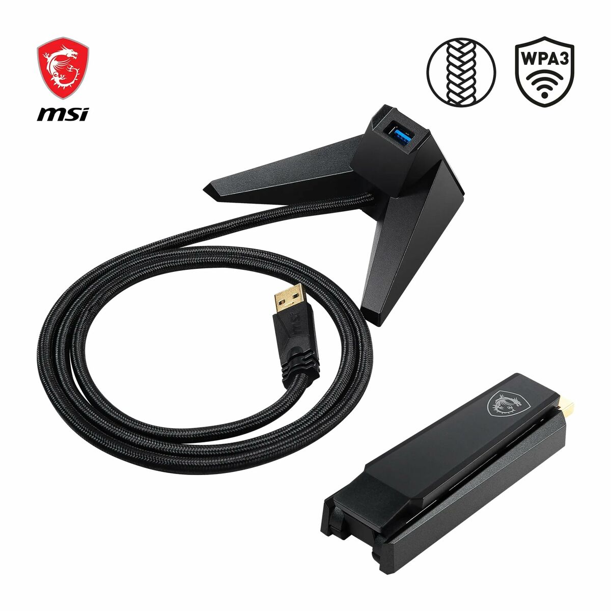 Afbeeldingen van USB Adaptor MSI AX1800 Black