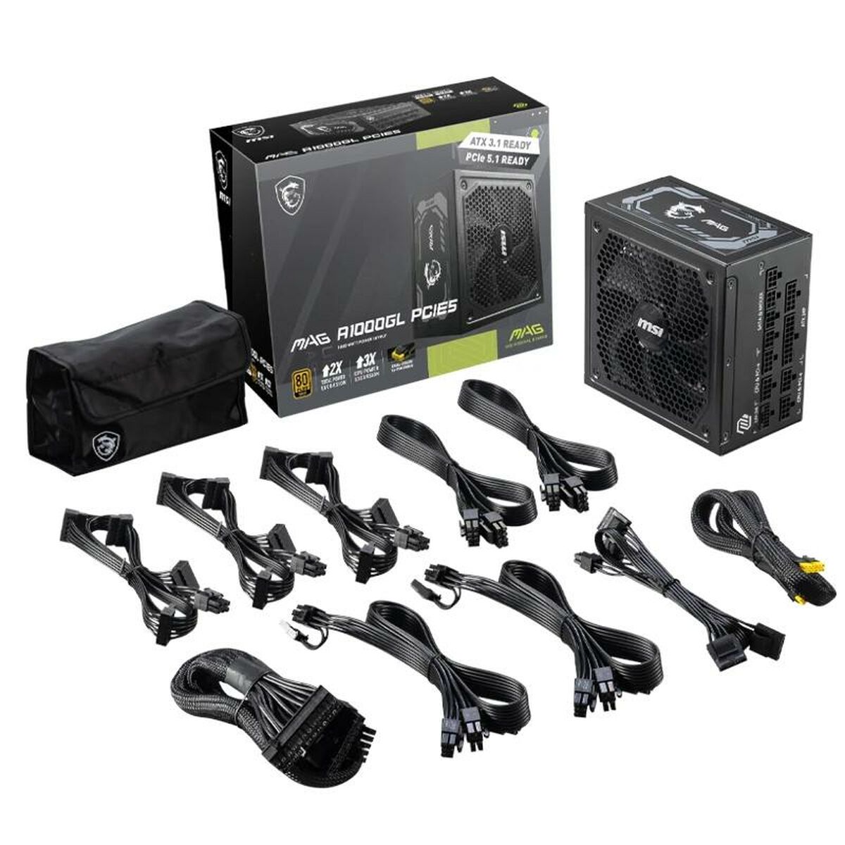 Afbeeldingen van Power supply MSI 306-7ZP9B11-CE0 1000 W ATX 80 Plus Gold