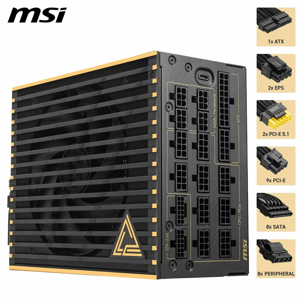 Bild von Power supply MSI 306-7ZPEX11-CE0 1600 W ATX 80 PLUS Titanium