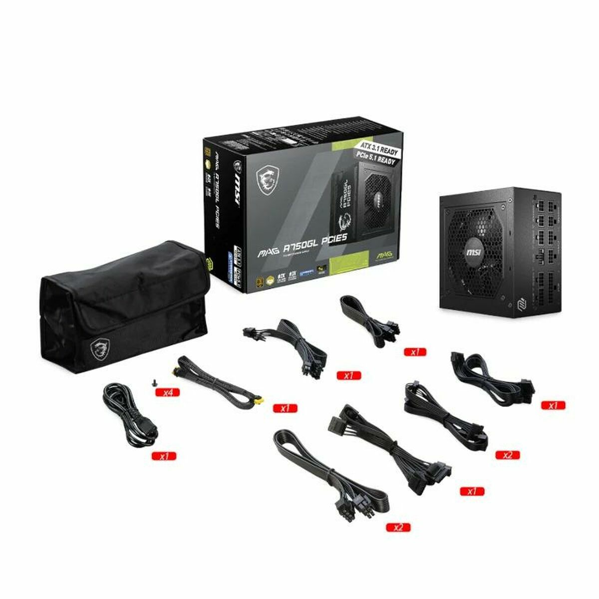 Picture of Power supply MSI 306-7ZP8E11-CE0 750 W ATX 80 Plus Gold