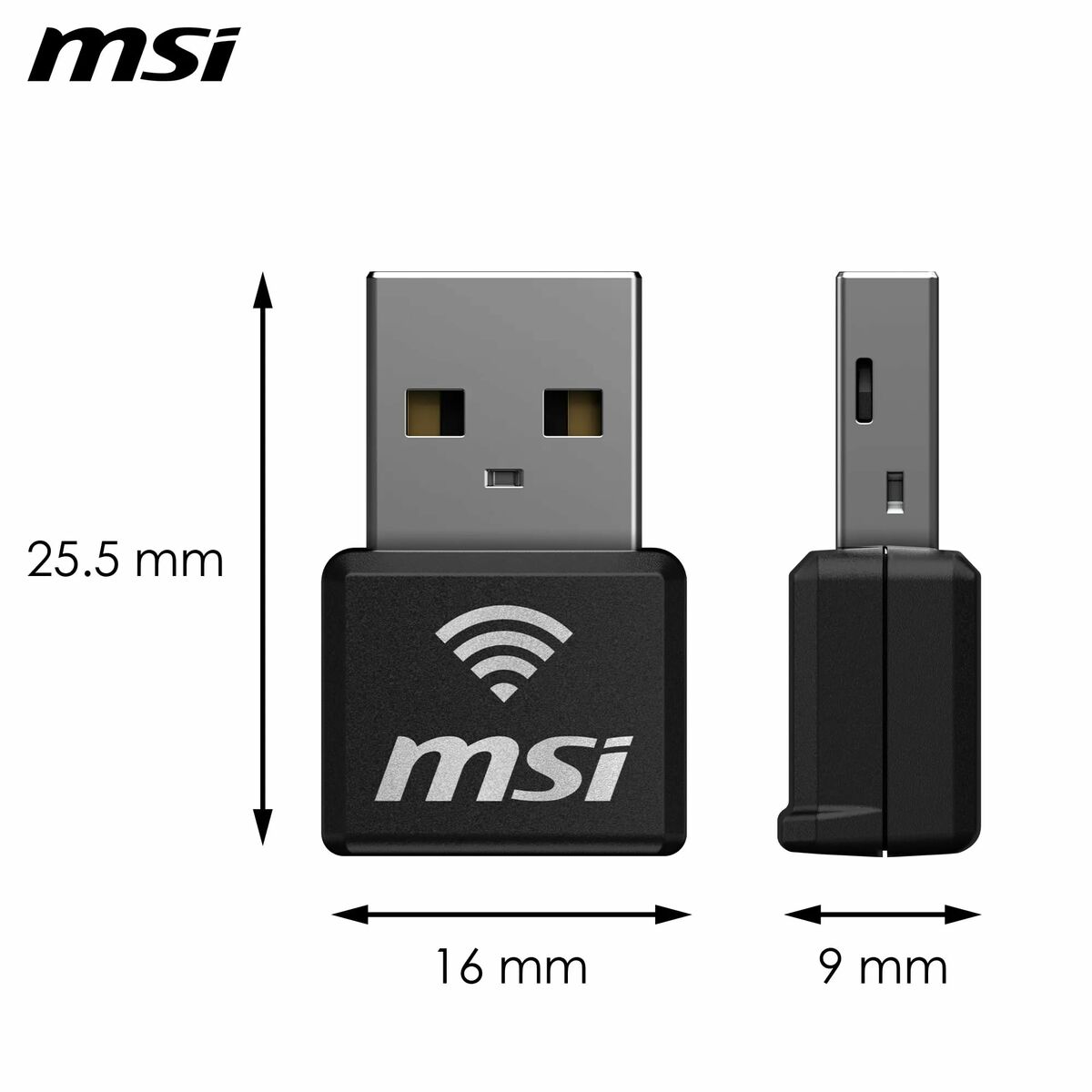 Afbeeldingen van Wi-Fi USB Adapter MSI 302-8ZE30XE-000 Black
