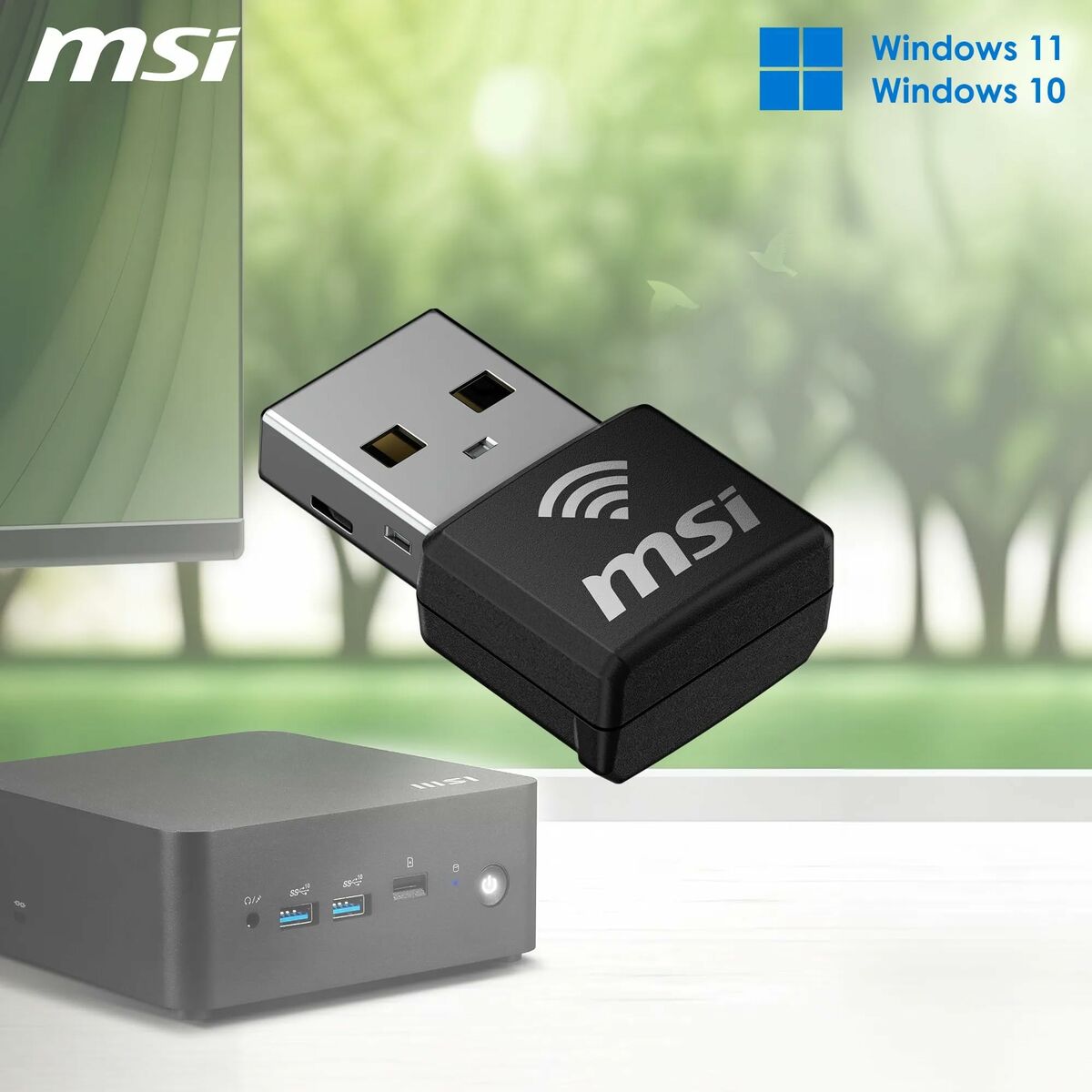 Afbeeldingen van Wi-Fi USB Adapter MSI 302-8ZE30XE-000 Black
