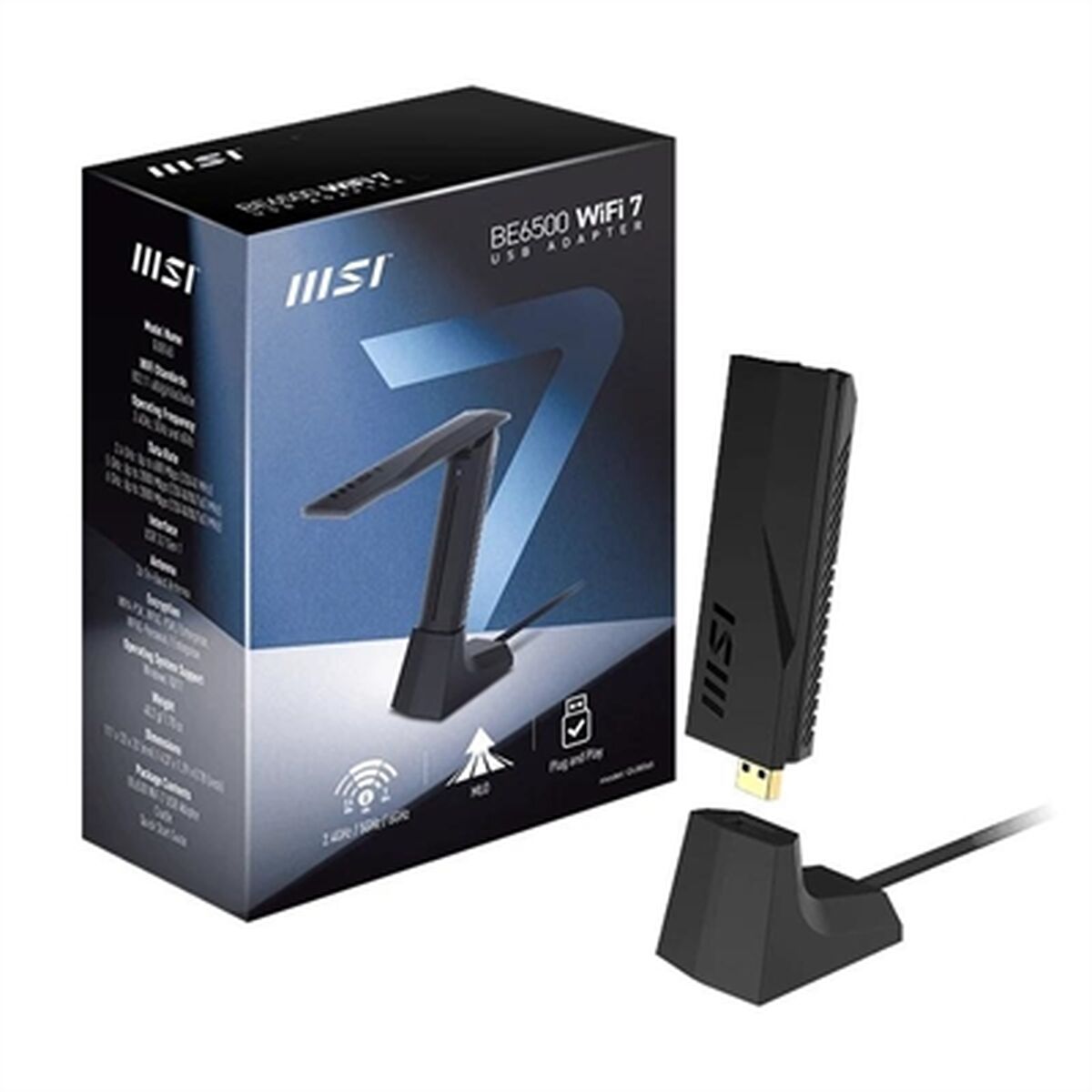 Image secondaire de Adapteur réseau MSI GUBE65 Noir