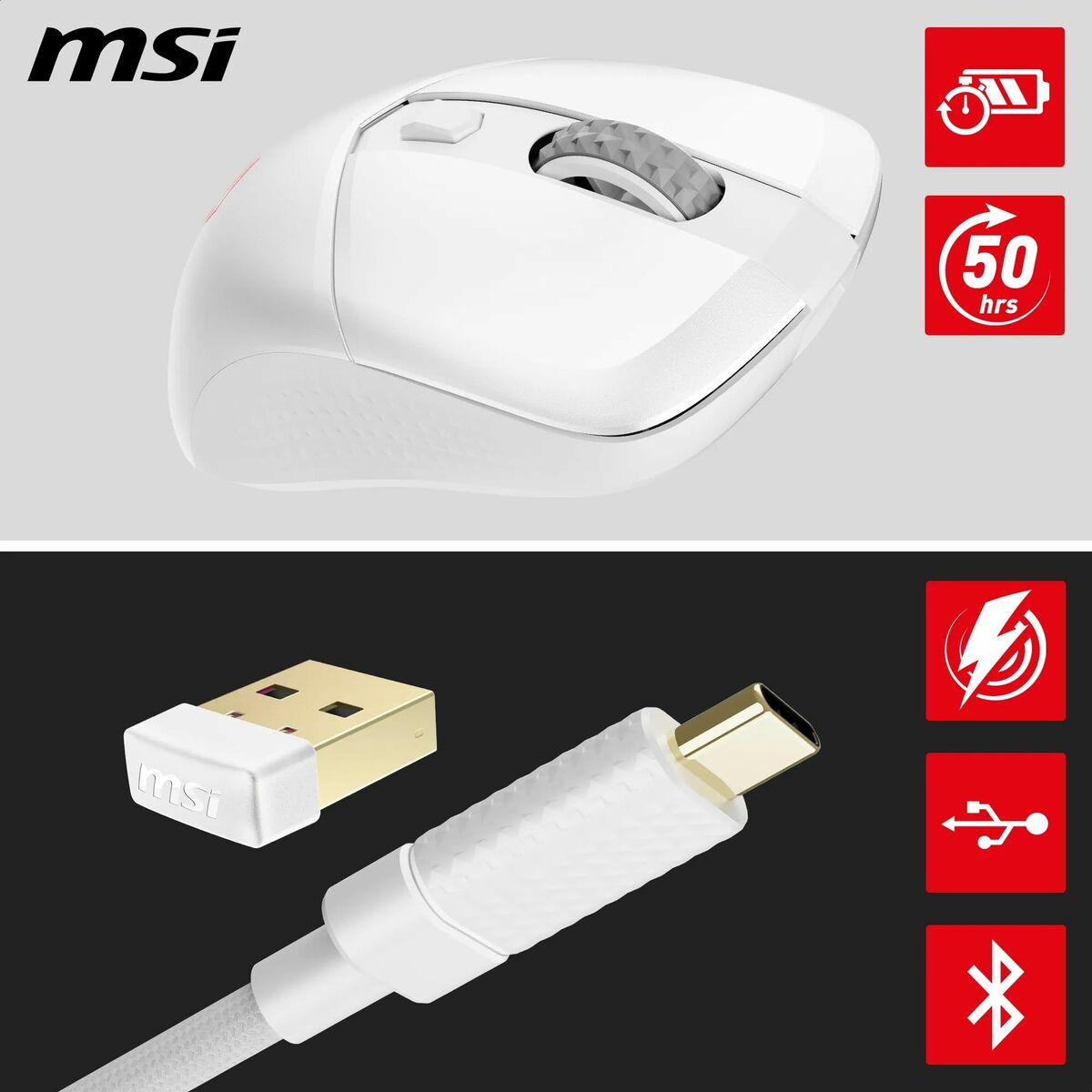 Picture of Mouse MSI S12-4301440-CLA White 8000 dpi