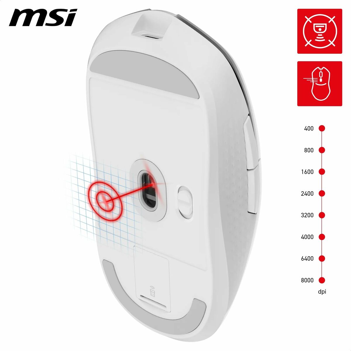 Picture of Mouse MSI S12-4301440-CLA White 8000 dpi