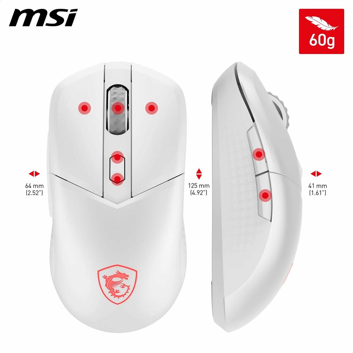 Picture of Mouse MSI S12-4301440-CLA White 8000 dpi