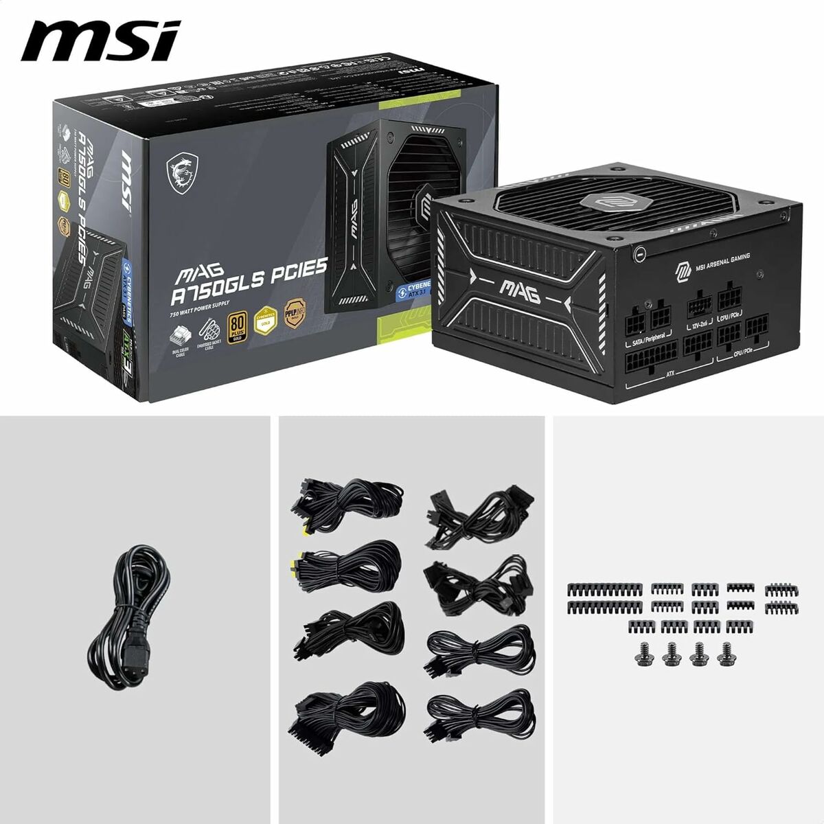 Picture of Power supply MSI 306-7ZP1B11-CE0 750 W 80 Plus Gold ATX