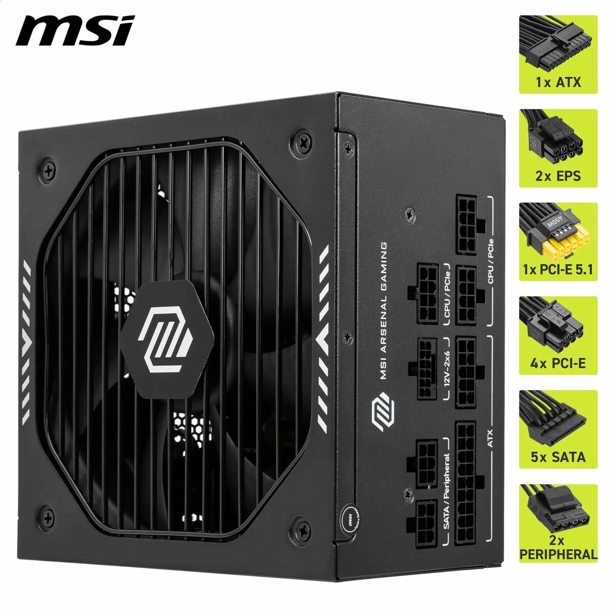 Picture of Power supply MSI 306-7ZP1B11-CE0 750 W 80 Plus Gold ATX