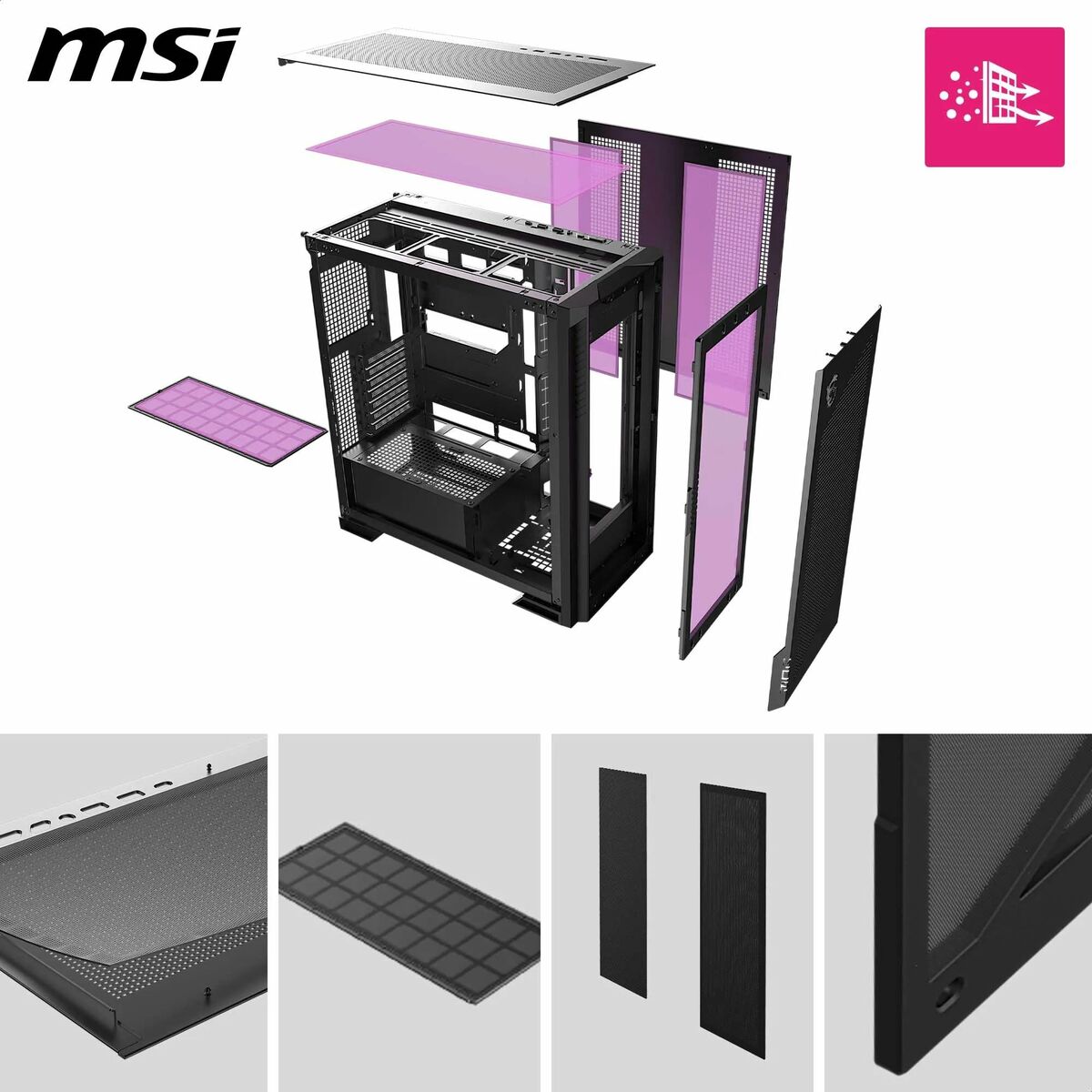 Afbeeldingen van ATX Semi-tower Box MSI 306-7G27R21-JA4 Black