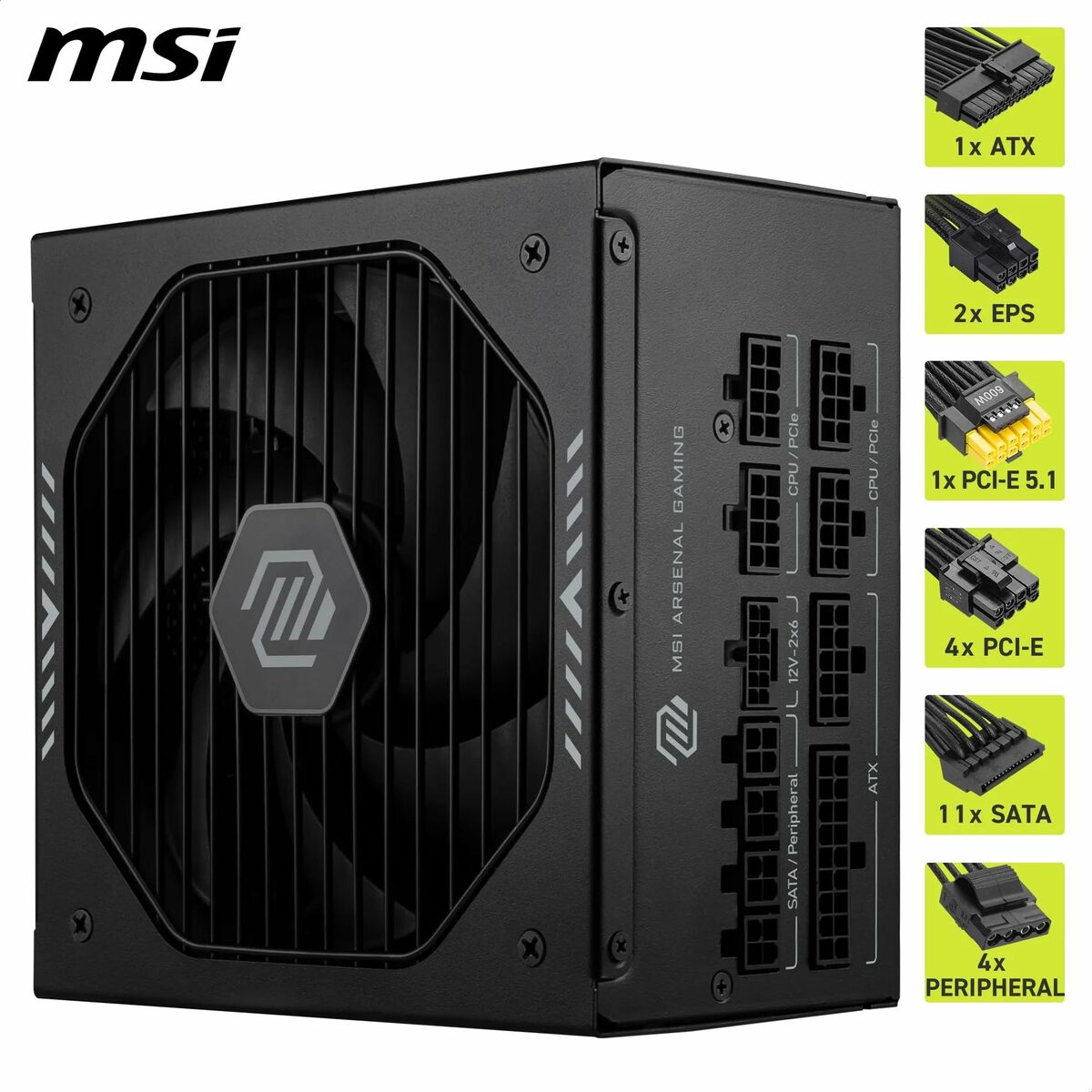 Picture of Power supply MSI 306-7ZP1B21-CE0 1000 W 80 Plus Gold ATX