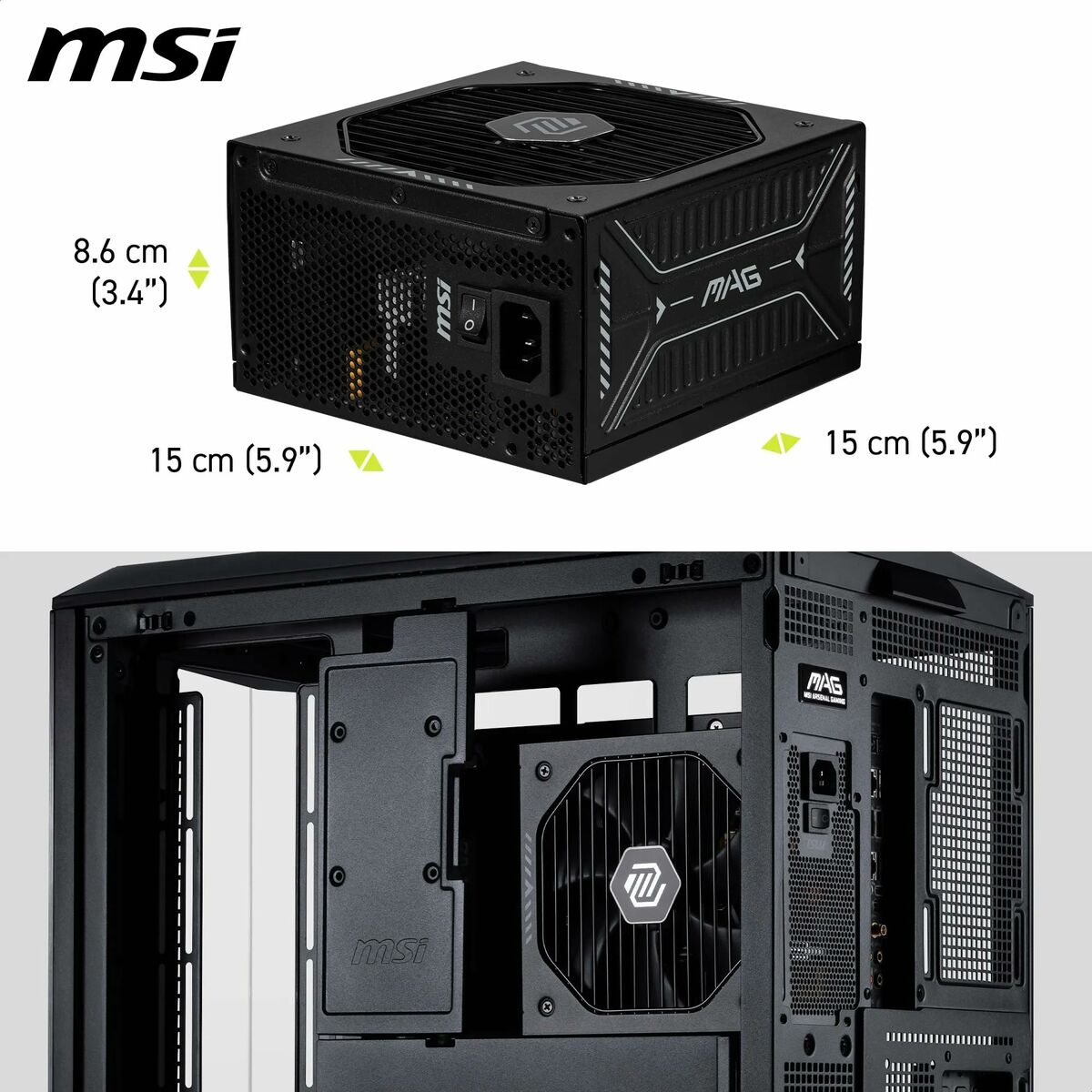 Picture of Power supply MSI 306-7ZP1B21-CE0 1000 W 80 Plus Gold ATX