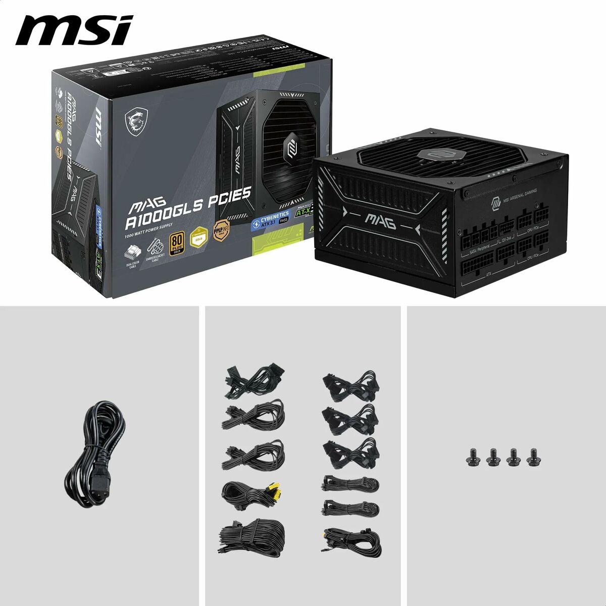 Picture of Power supply MSI 306-7ZP1B21-CE0 1000 W 80 Plus Gold ATX