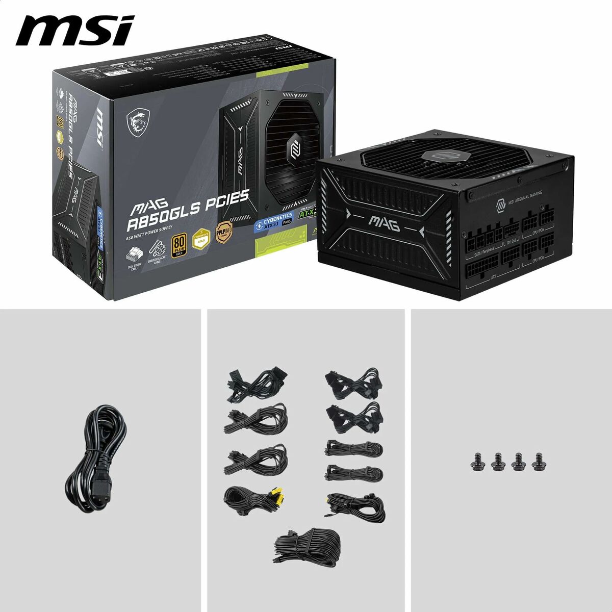 Afbeeldingen van Power supply MSI 306-7ZPIY11-CE0 850 W 80 Plus Gold ATX