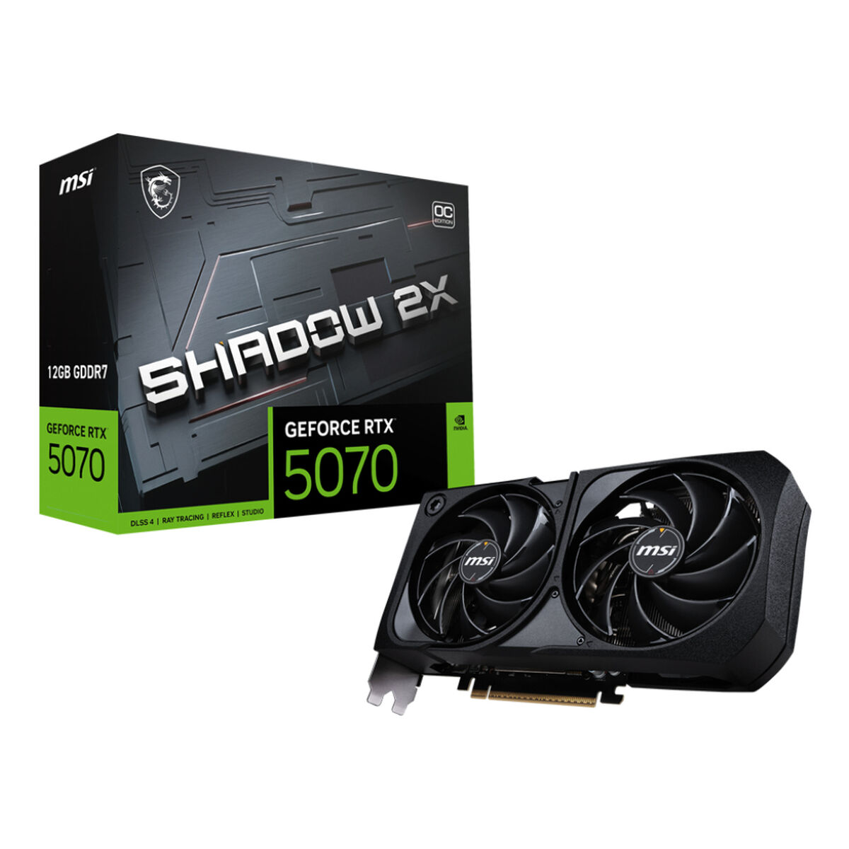 Afbeeldingen van Graphics card MSI RTX 5070 12G SHADOW 2X OC nvidia geforce rtx 5070 12 GB GDDR7