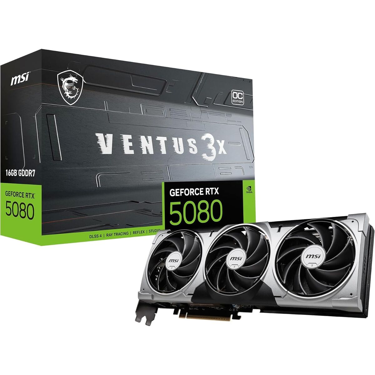 Image de Graphics card MSI RTX 5080 16G VENTUS 3X OC GEFORCE RTX 5080 16 GB GDDR6X GDDR7