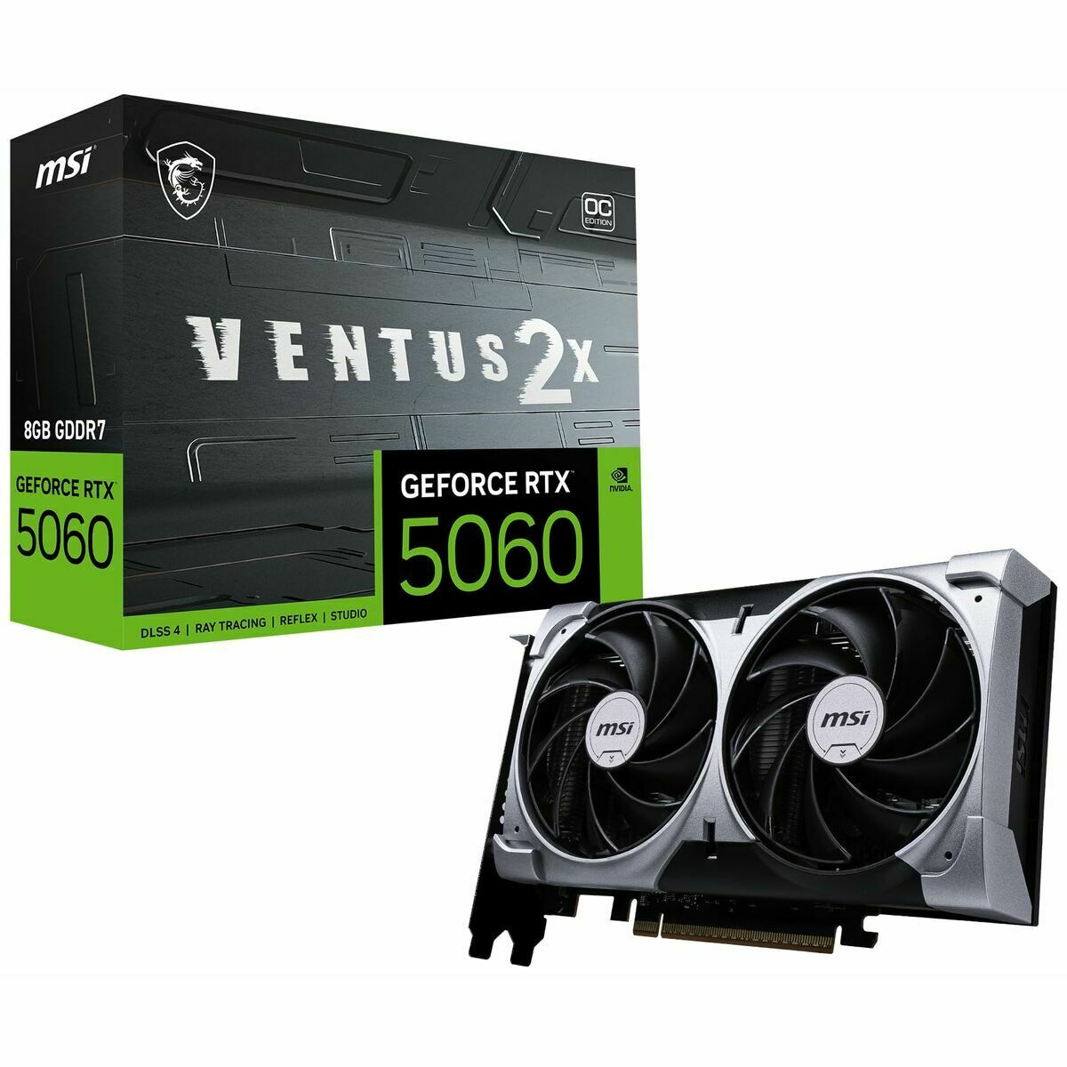Afbeeldingen van Graphics card MSI RTX 5060 8G VENTUS 2X OC GEFORCE RTX 5060 8 GB GDDR7