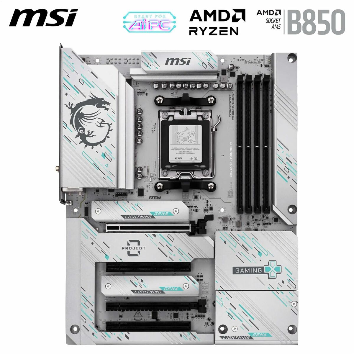 Afbeeldingen van Motherboard MSI B850 GAMING PLUS WIFI PZ