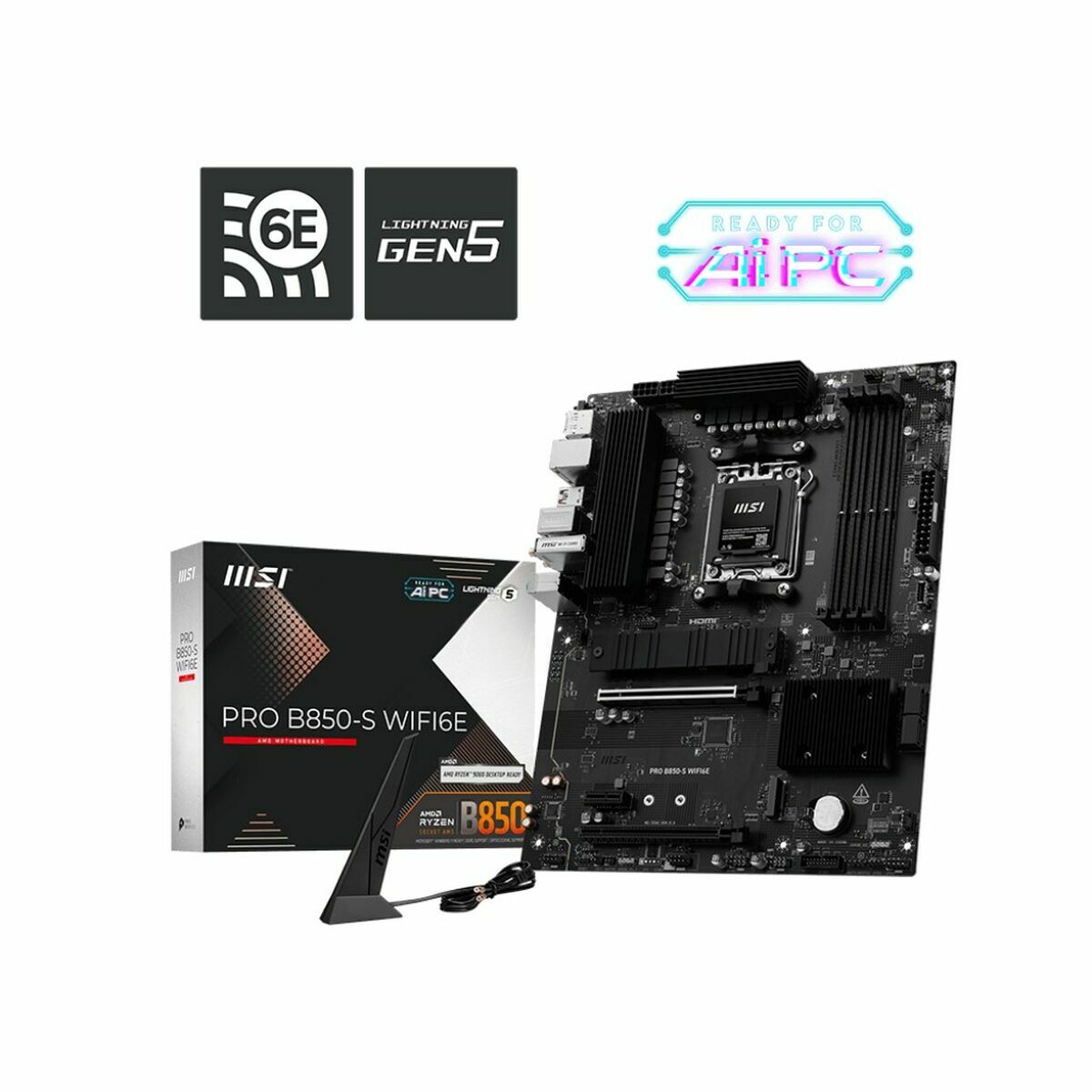 Image secondaire de Carte Mère MSI PRO B850-S WIFI6E Intel Wi-Fi 6 AMD AM5 AMD B850