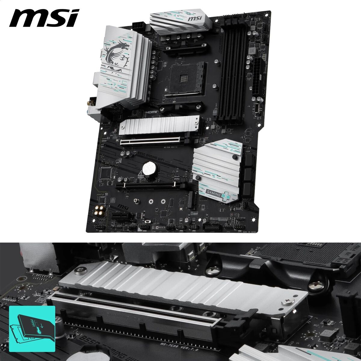 Picture of Motherboard MSI B550 AMD AM4 AMD B550 AMD