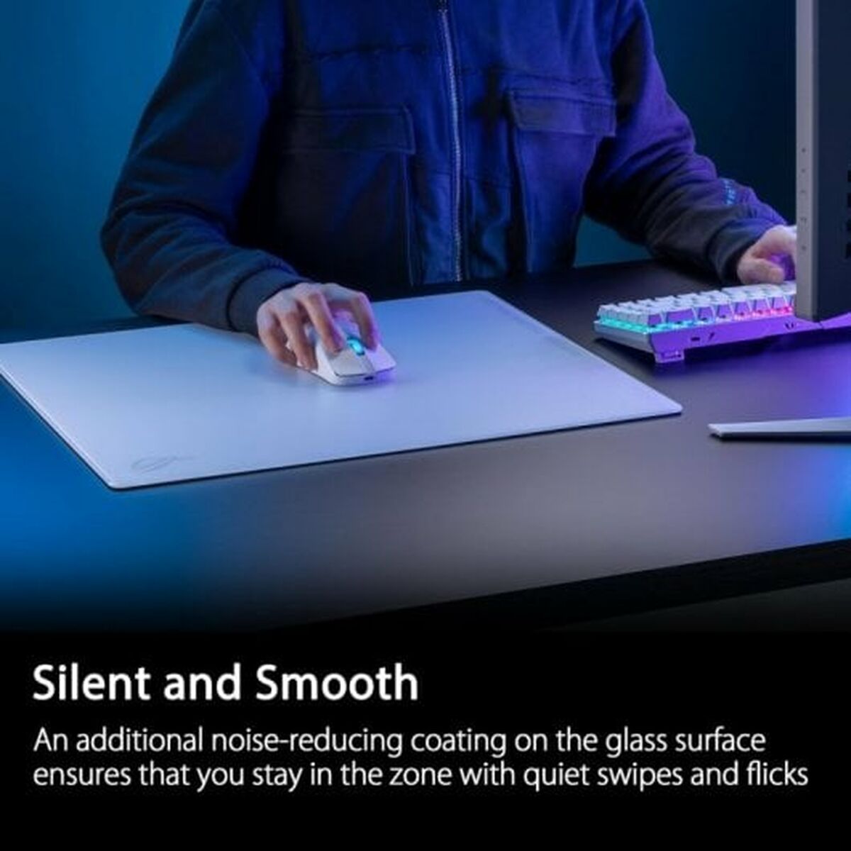 Afbeeldingen van Mouse Mat Asus ROG Moonstone Ace L White