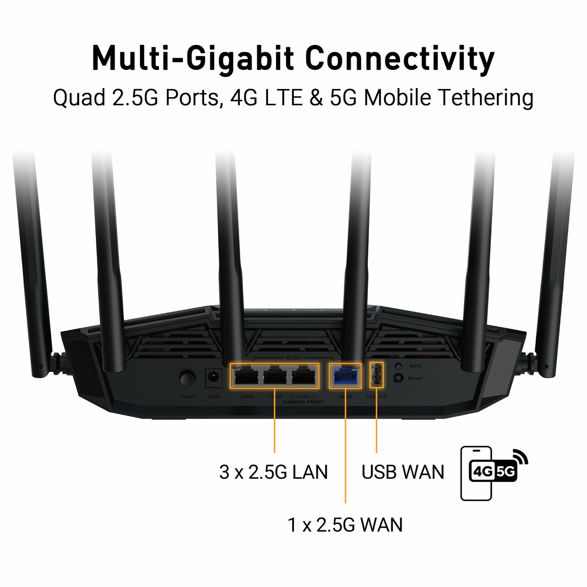 Afbeeldingen van Wi-Fi Amplifier Asus TUF-BE6500 Black RJ45 Ethernet LAN Wi-Fi
