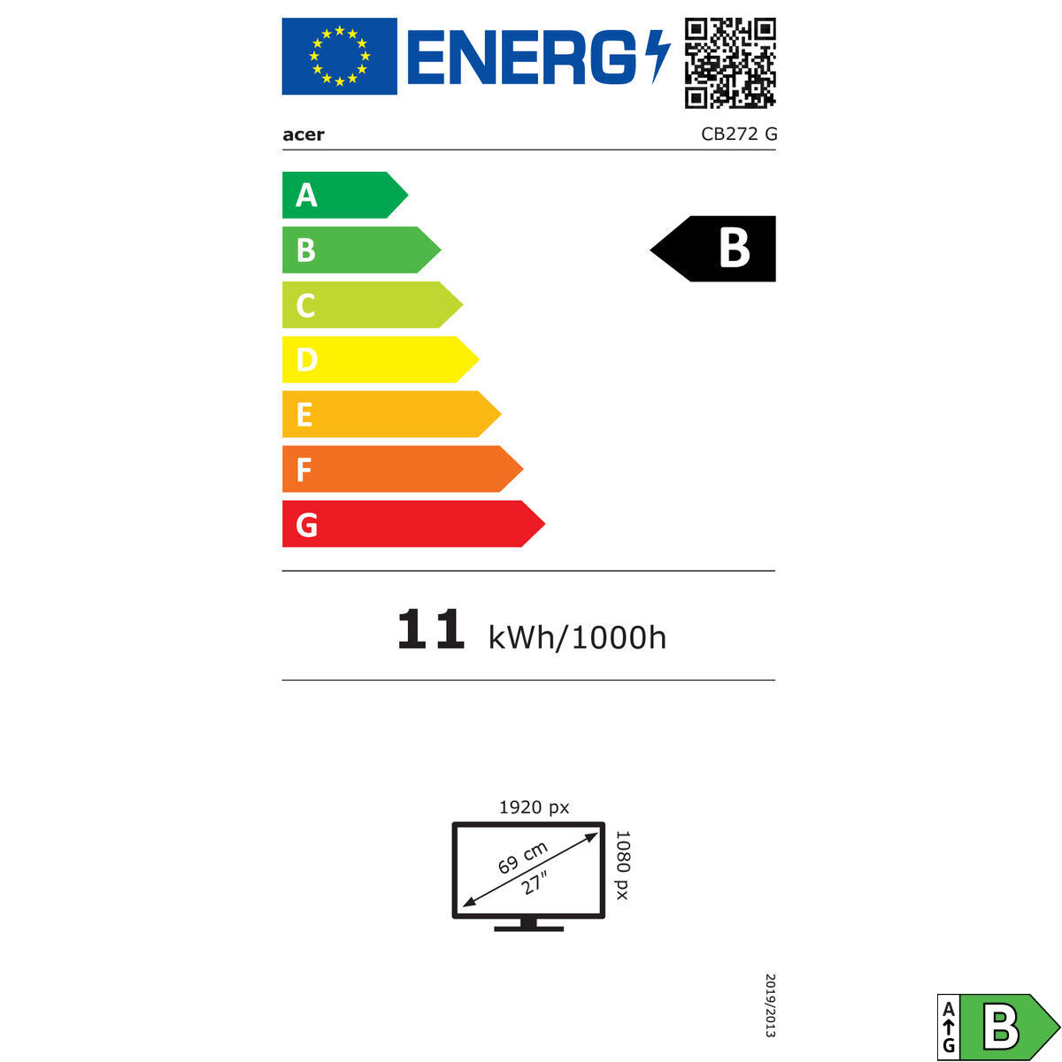 Bild von Gaming Monitor Acer UM.HB2EE.G06 27" Full HD LCD