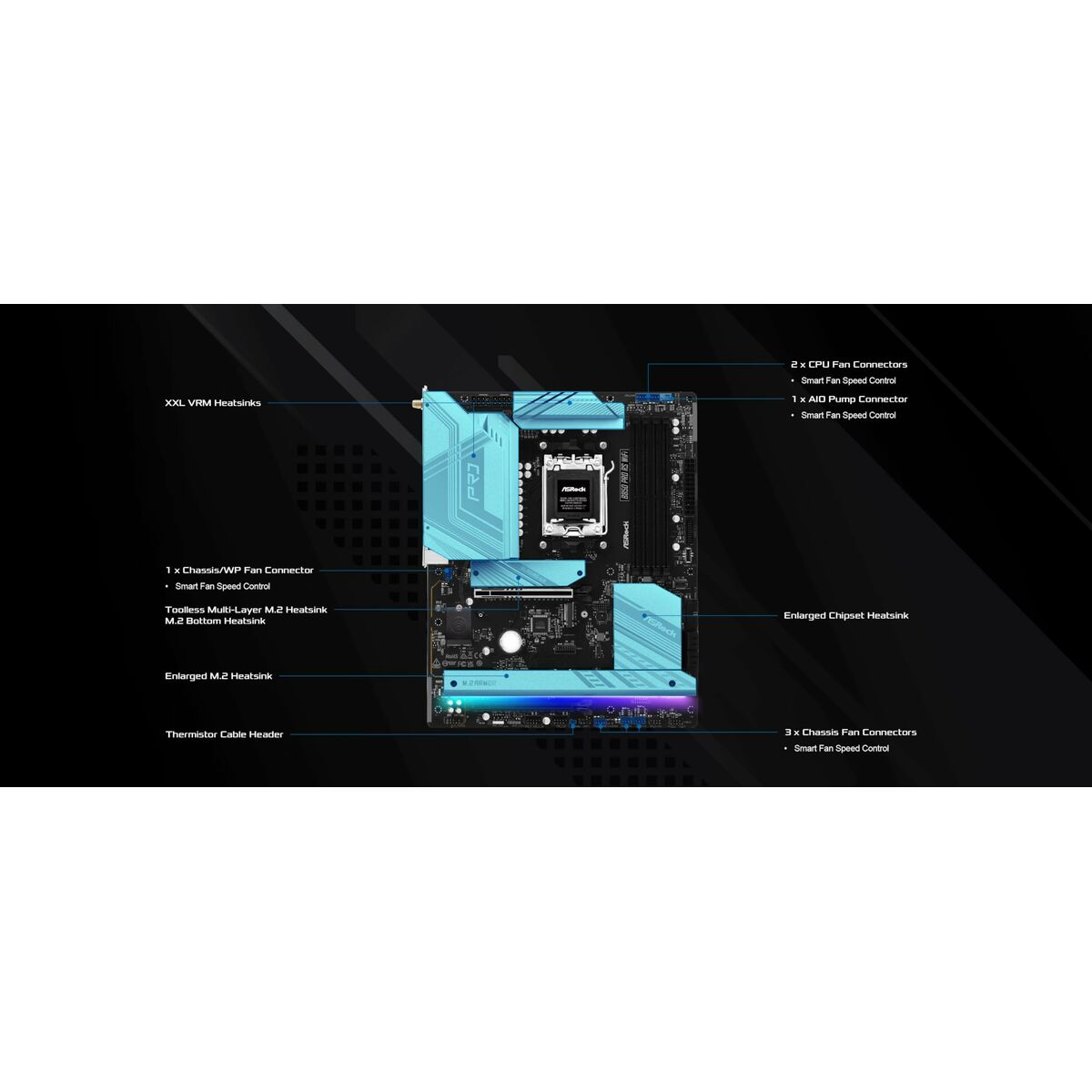 Kép Motherboard ASRock B850 Pro RS WiFi AMD B850 LGA 1151 AMD AM5