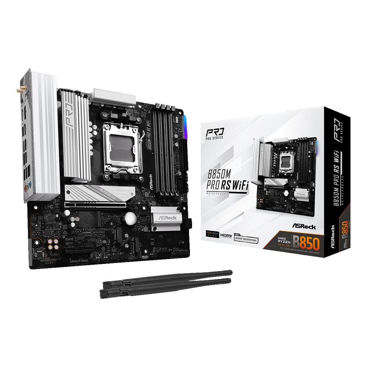 Afbeeldingen van Motherboard ASRock B850M Pro RS WiFi Intel Wi-Fi 6 AMD AM5