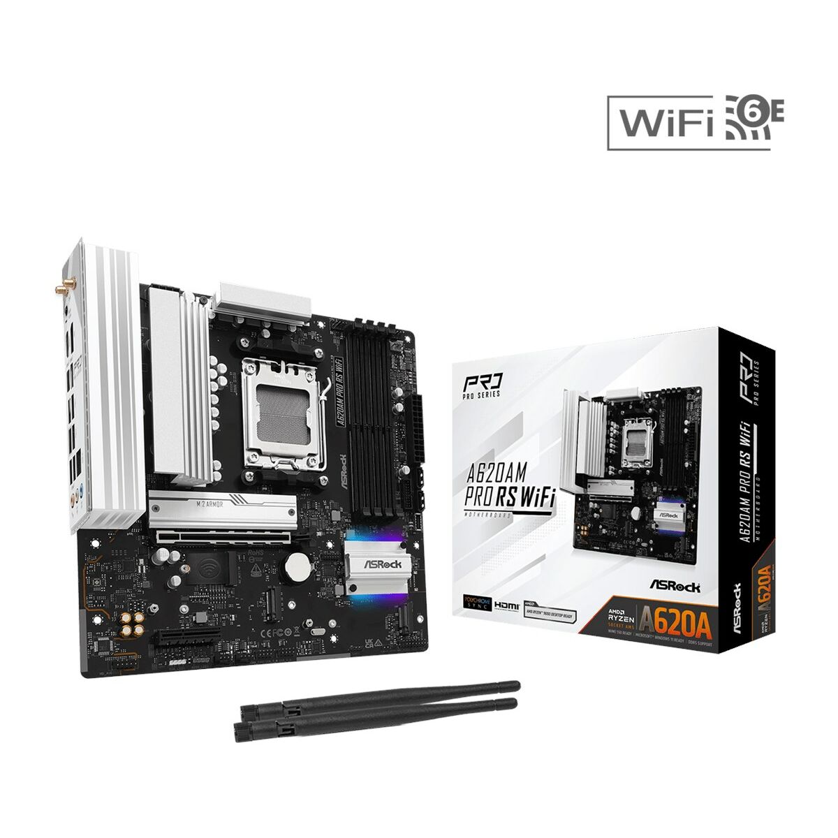 Afbeeldingen van Motherboard ASRock A620AM PRO RS WIFI AMD AM5 AMD A620