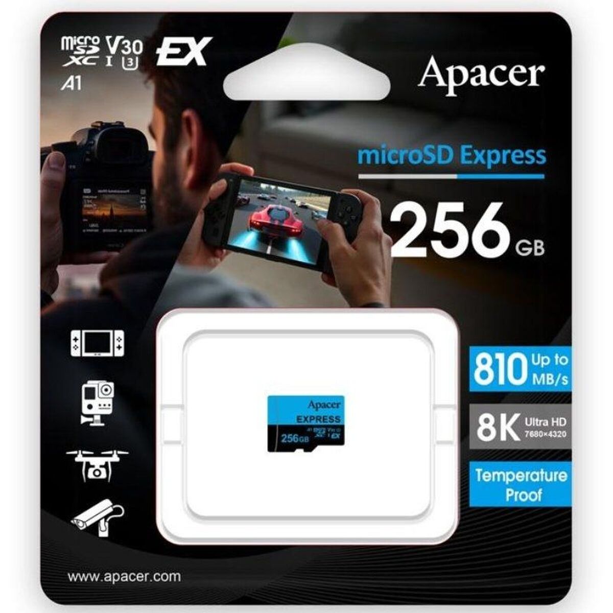 Afbeeldingen van Micro SD Memory Card with Adaptor Apacer UHS-I Clase 10 256 GB