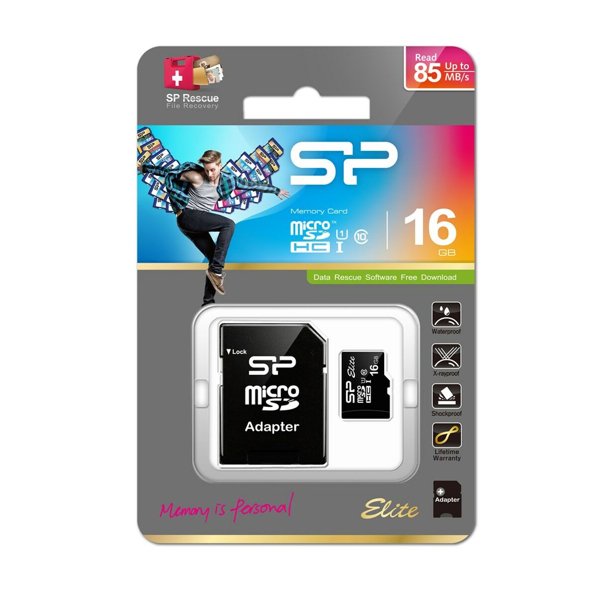 Afbeeldingen van Micro SD Memory Card with Adaptor Silicon Power Elite 16 GB