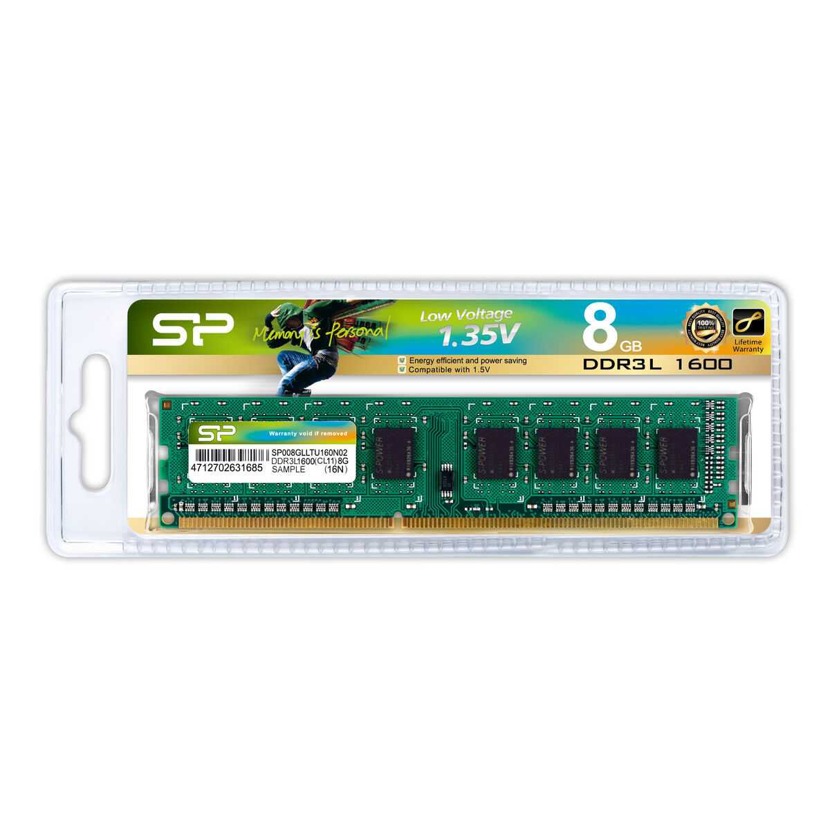 Afbeeldingen van RAM Memory Silicon Power SP008GLLTU160N02 8 GB 1600 mHz CL11 DDR3L