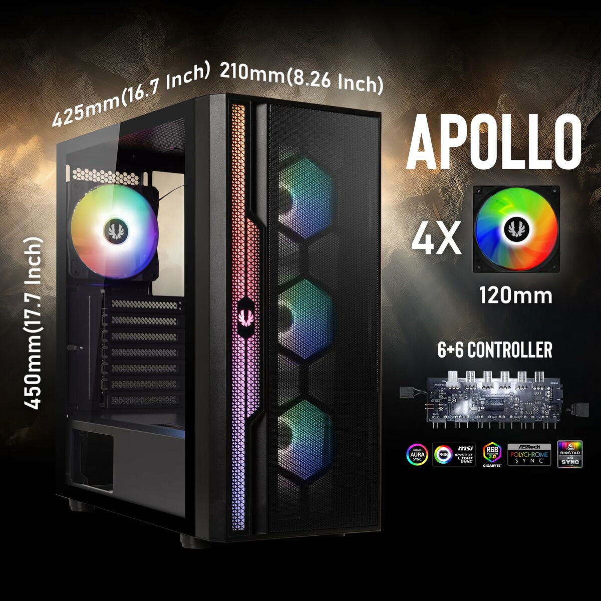 Afbeeldingen van ATX Semi-tower Box BitFenix Apollo ARGB Black