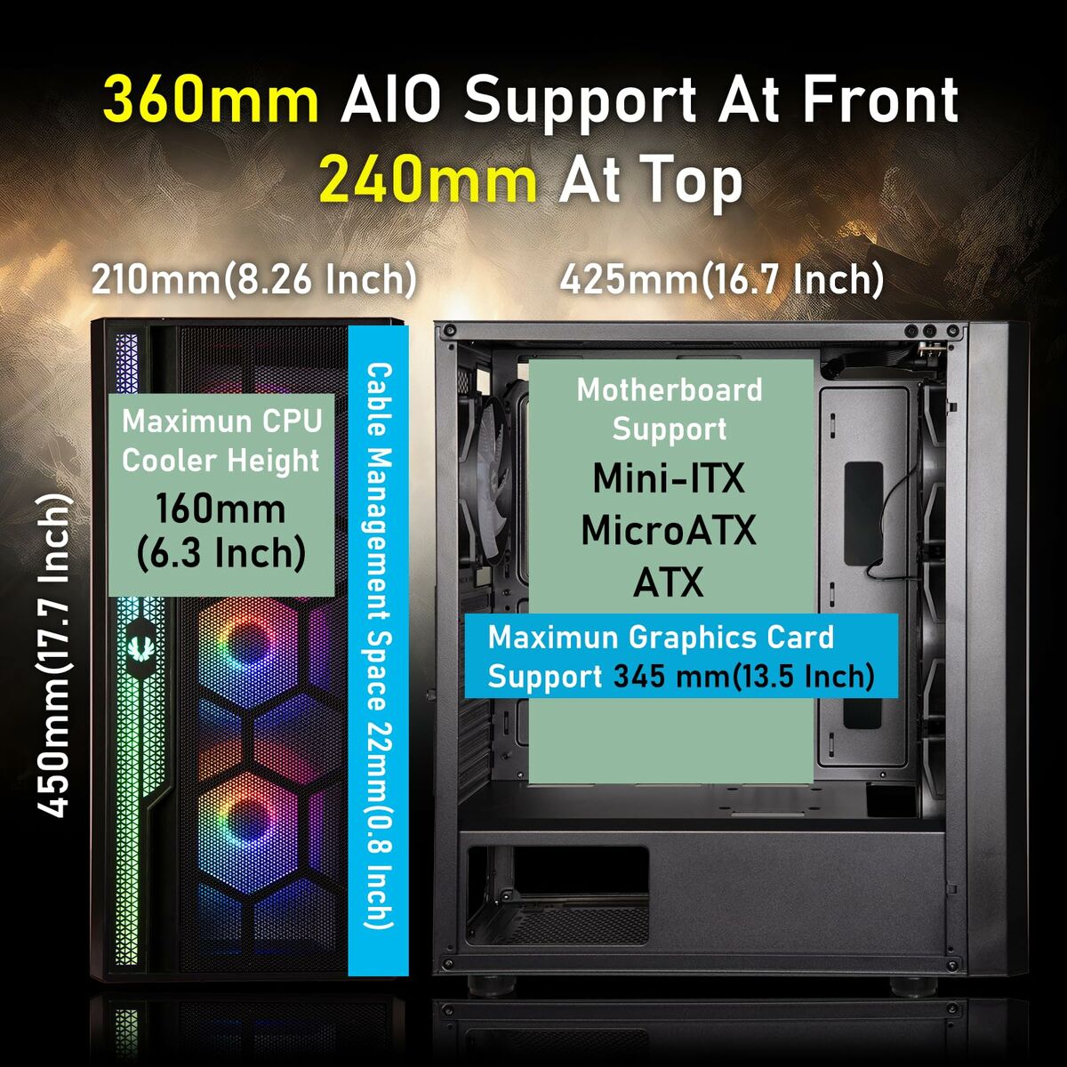 Afbeeldingen van ATX Semi-tower Box BitFenix Apollo ARGB Black