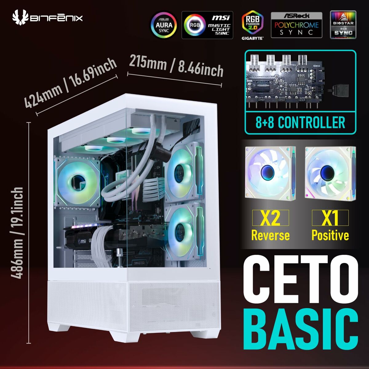 Afbeeldingen van ATX Semi-tower Box BitFenix CETO Basic White