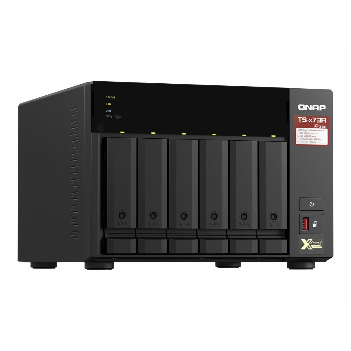 Memorizzazione in Rete NAS Qnap TS-673A-8G Nero AM4 Socket: AMD Ryzen™ AMD Ryzen V1500B