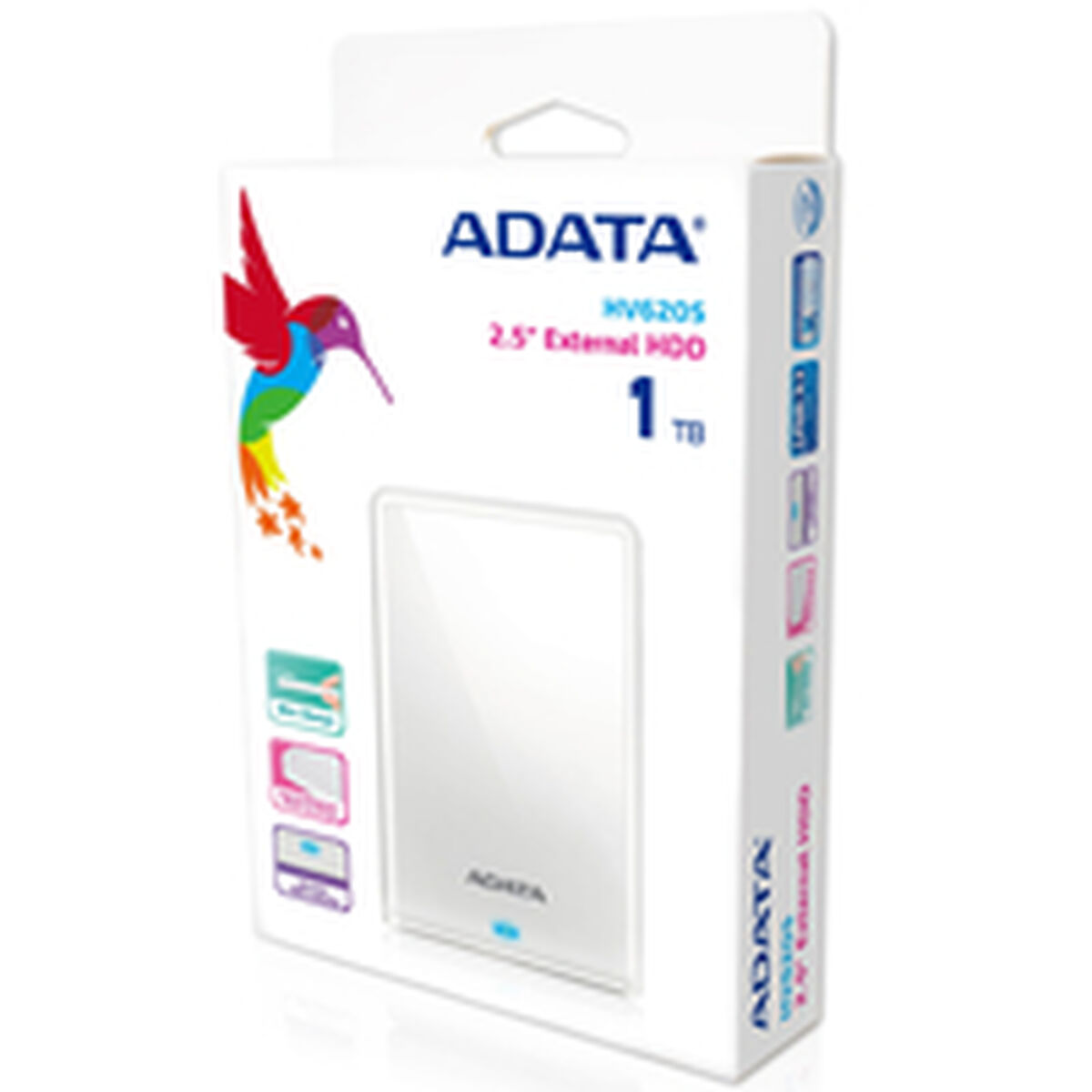 Afbeeldingen van External Hard Drive Adata AHV620S-1TU31-CWH White 1 TB Shell HDD