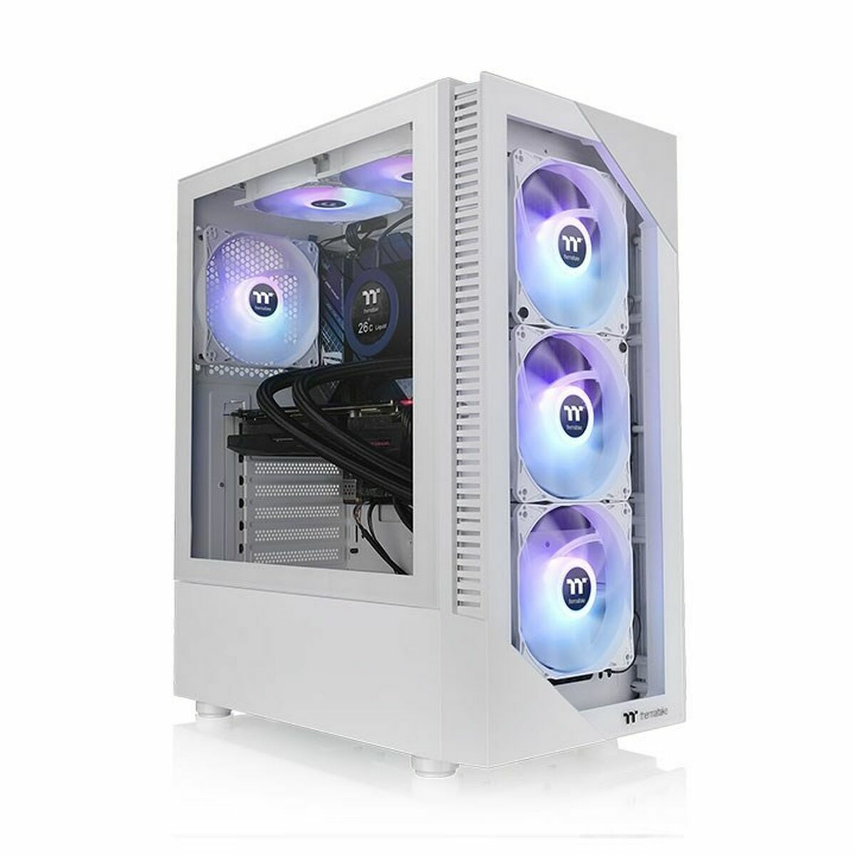 Bild von ATX Semi-tower Box THERMALTAKE View 200 TG Snow ARGB White