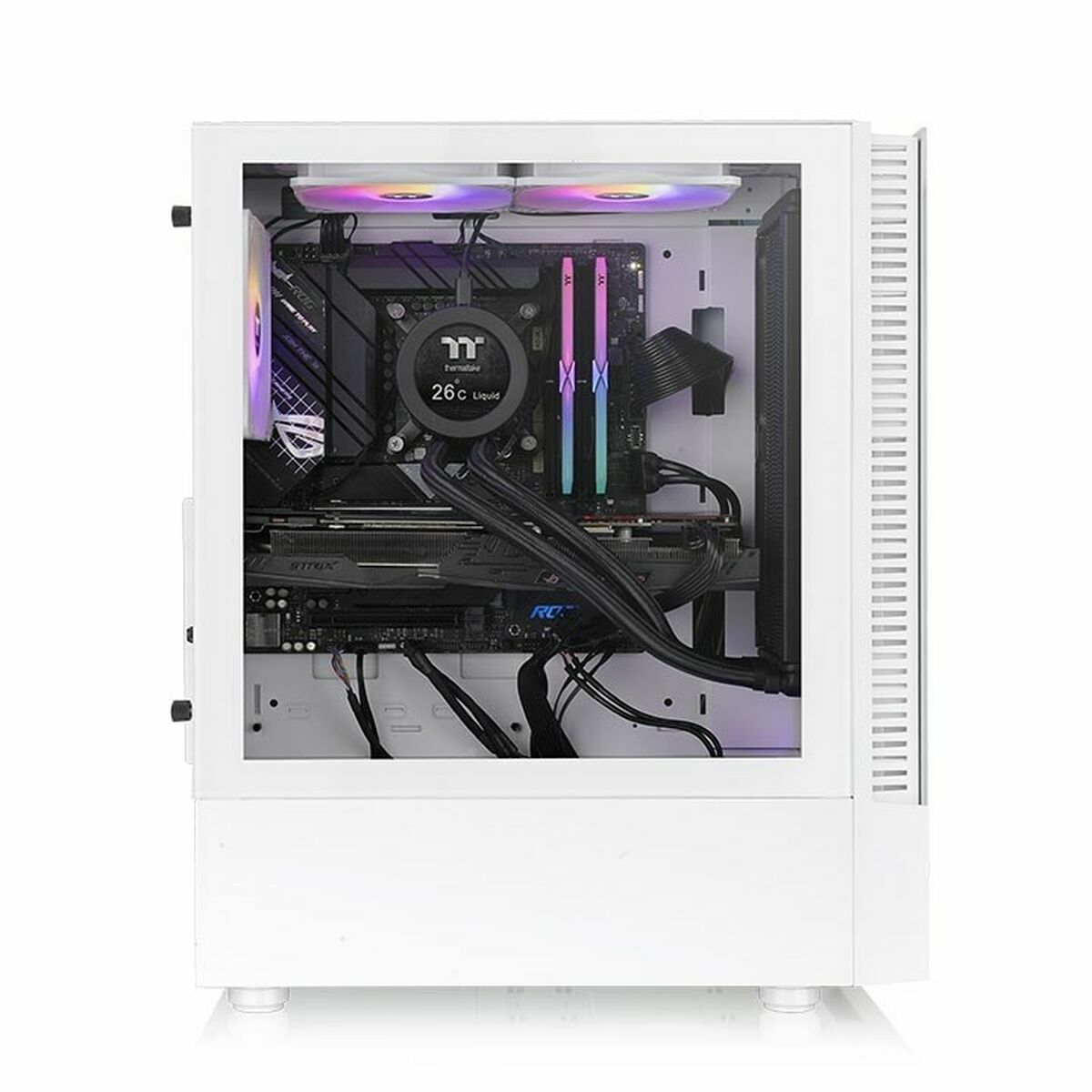 Bild von ATX Semi-tower Box THERMALTAKE View 200 TG Snow ARGB White