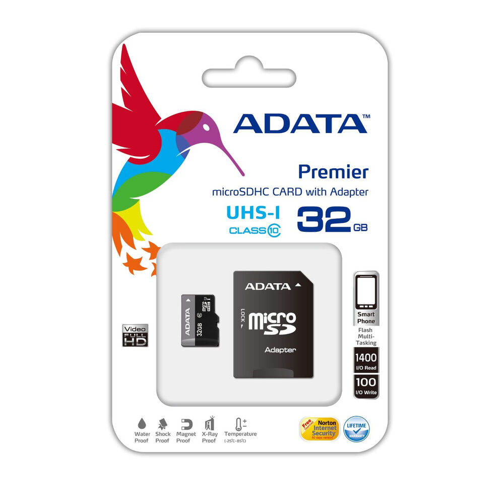 Carte Mémoire Micro SD avec Adaptateur Adata CLASS10 32 GB