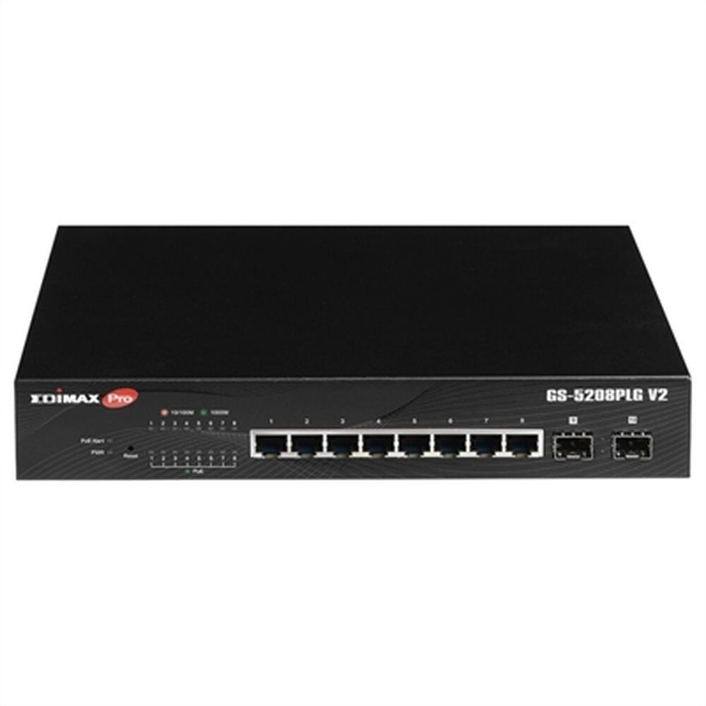 Switch Edimax GS-5208PLG V2 Noir Gigabit Ethernet