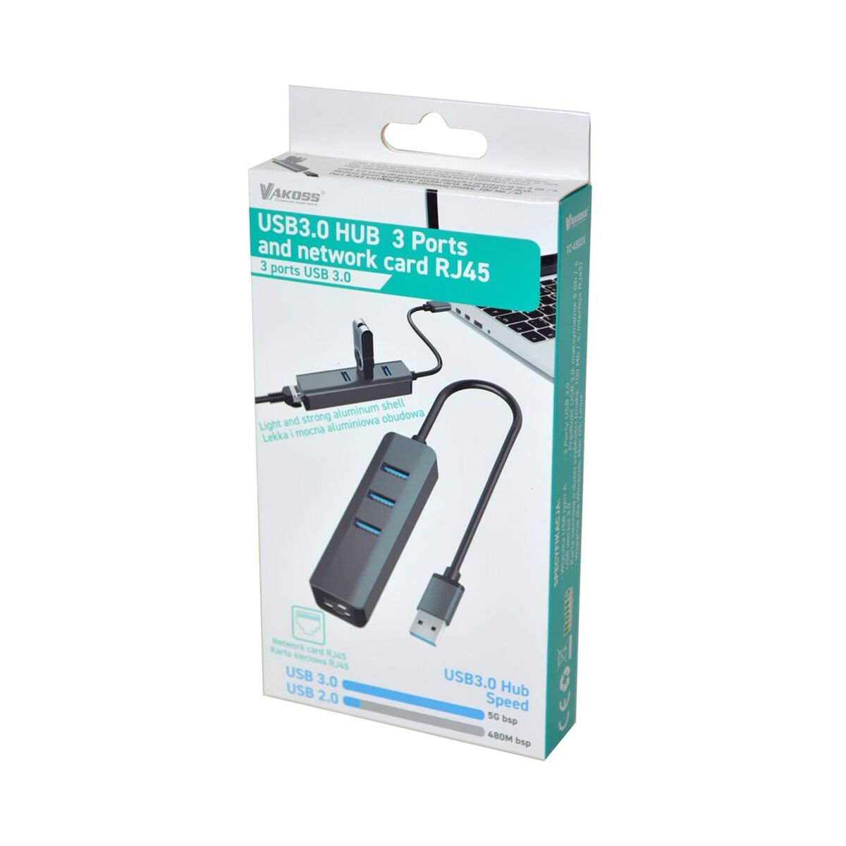Image secondaire de Hub USB Vakoss TC-4502X Gris