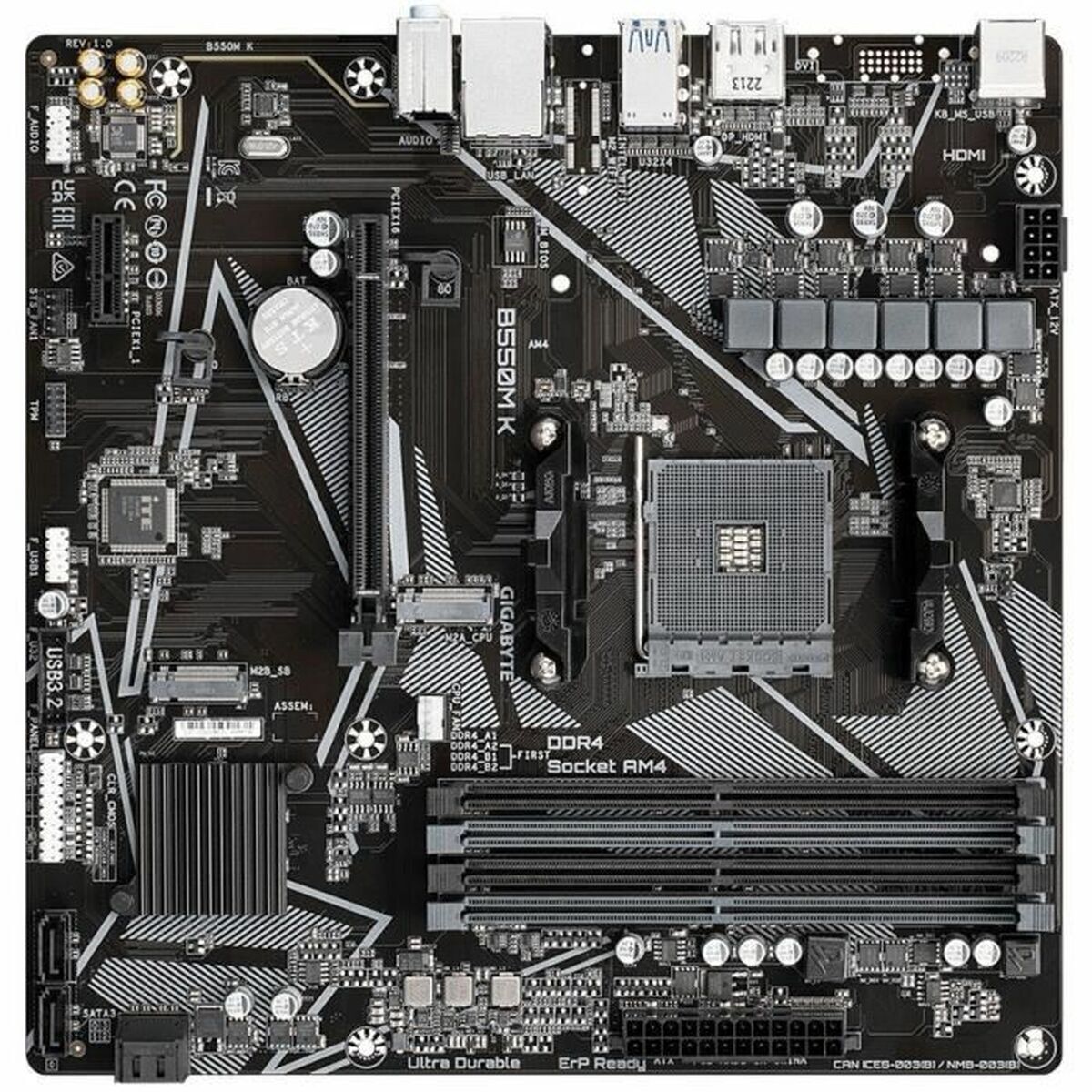 Picture of Motherboard Gigabyte B550M K 1.0 AMD B550 AMD AMD AM4