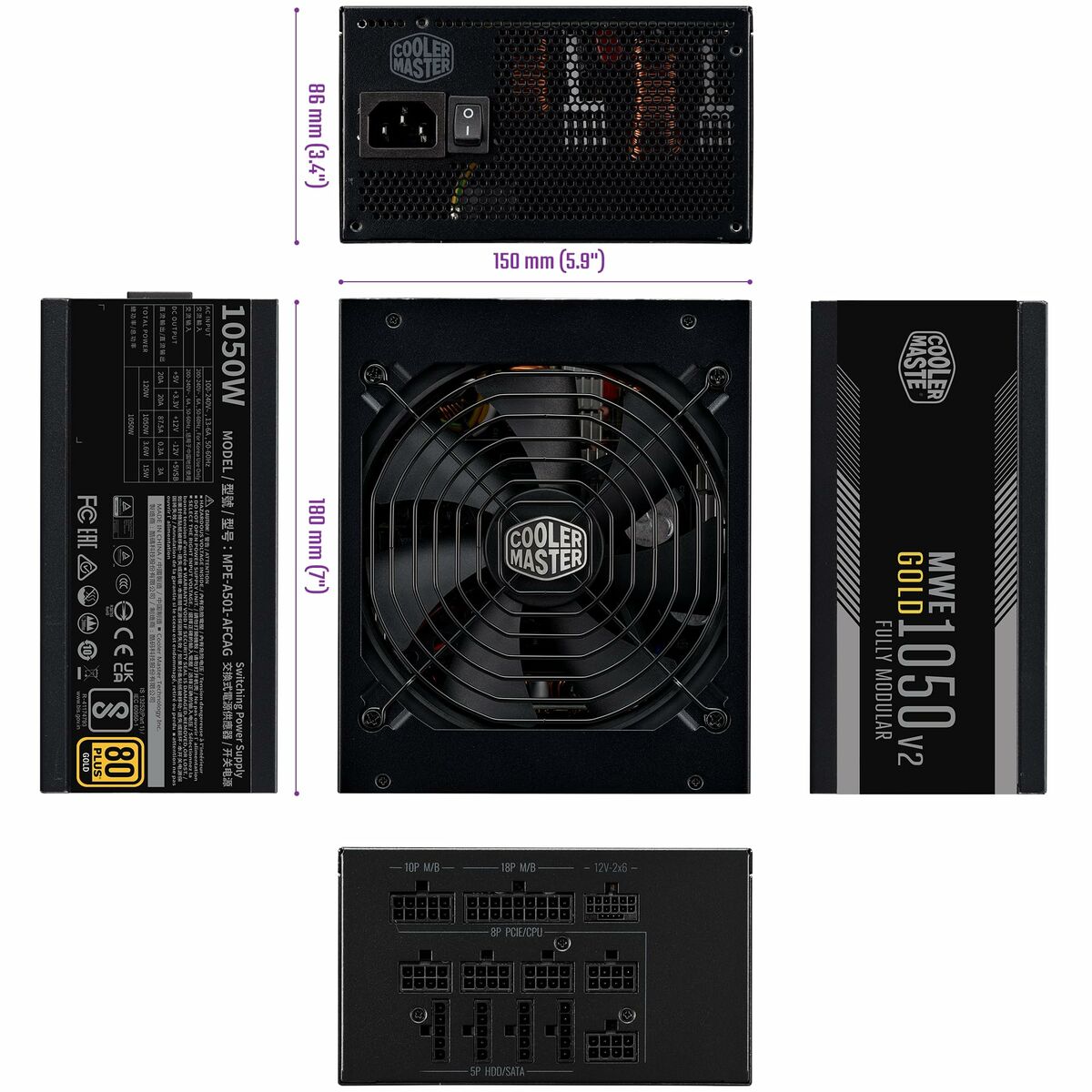 Picture of Power supply Cooler Master MWE Gold ATX 1050 W