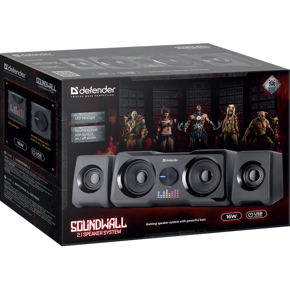 Image secondaire de Haut-parleurs de PC Defender SOUNDWALL 2.1 65214 Noir