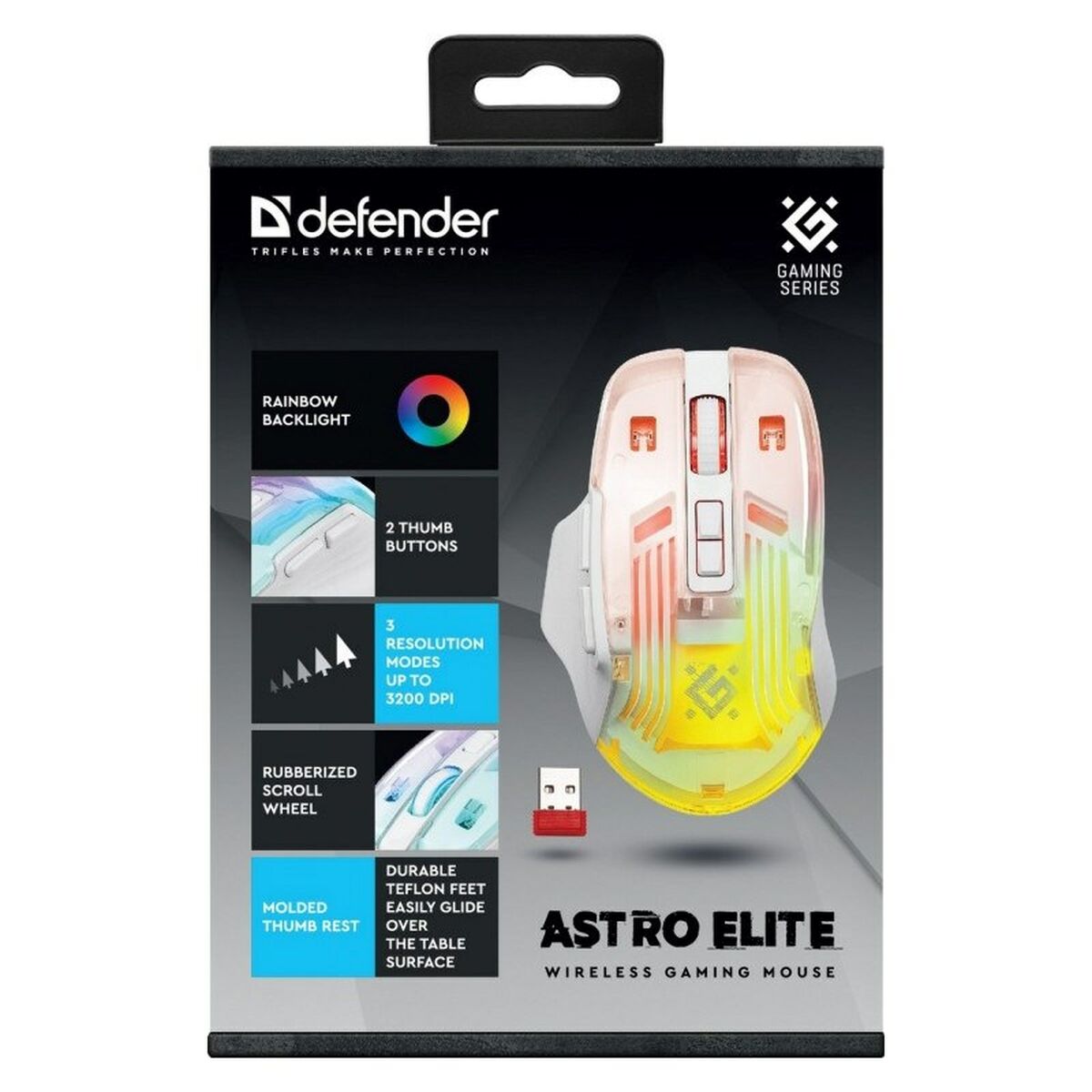 Afbeeldingen van Gaming Mouse Defender GM-056 ASTRO ELITE White 3200 DPI