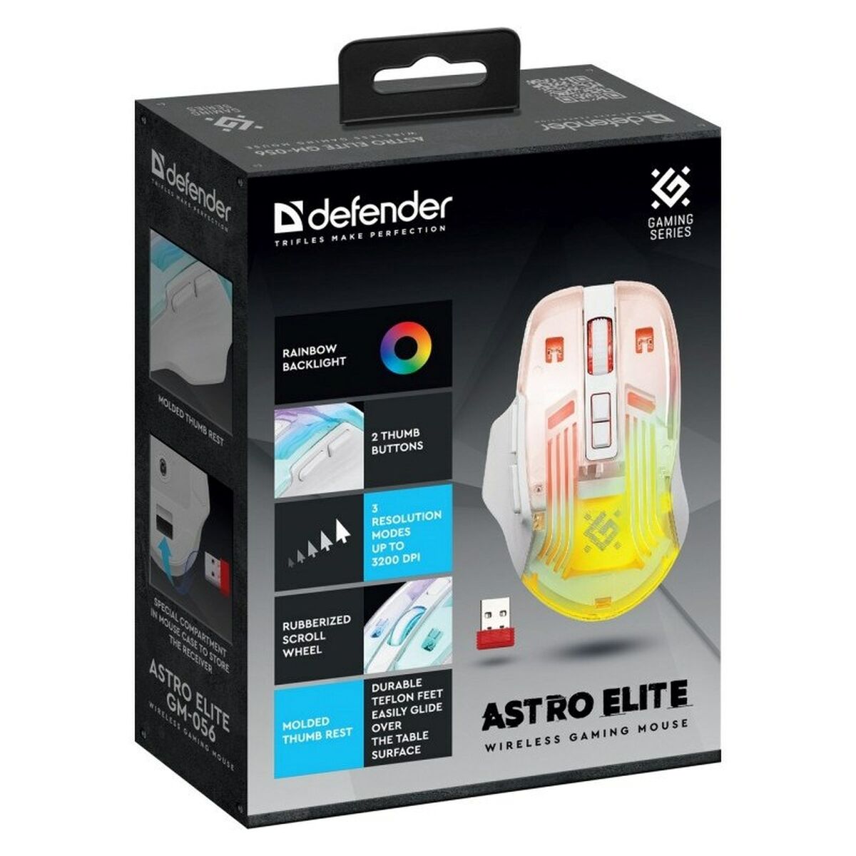 Afbeeldingen van Gaming Mouse Defender GM-056 ASTRO ELITE White 3200 DPI